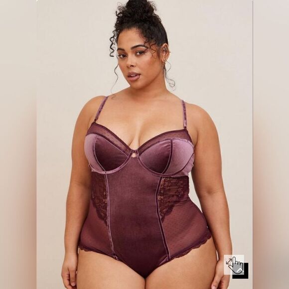Torrid Burgundy Flames Bodysuit Intimate & Sleepwear Plus Size 0 - Picture 1 of 5